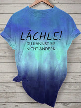 Damen Lächle Tie Dye Print Kurzarm T-Shirt zartstils
